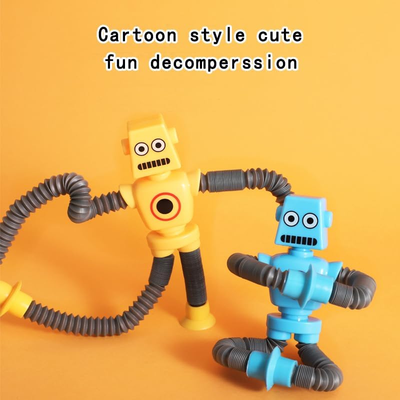48PCS Telescopic Suction Cup Robot Toy,pop Tubes,Toys for Kids,Toddler Travel Toys,Toddler Sensory Toys,figette Toys,Fidget Toys for Kids,Treasure Box prizes,Small Toys for Kids prizes