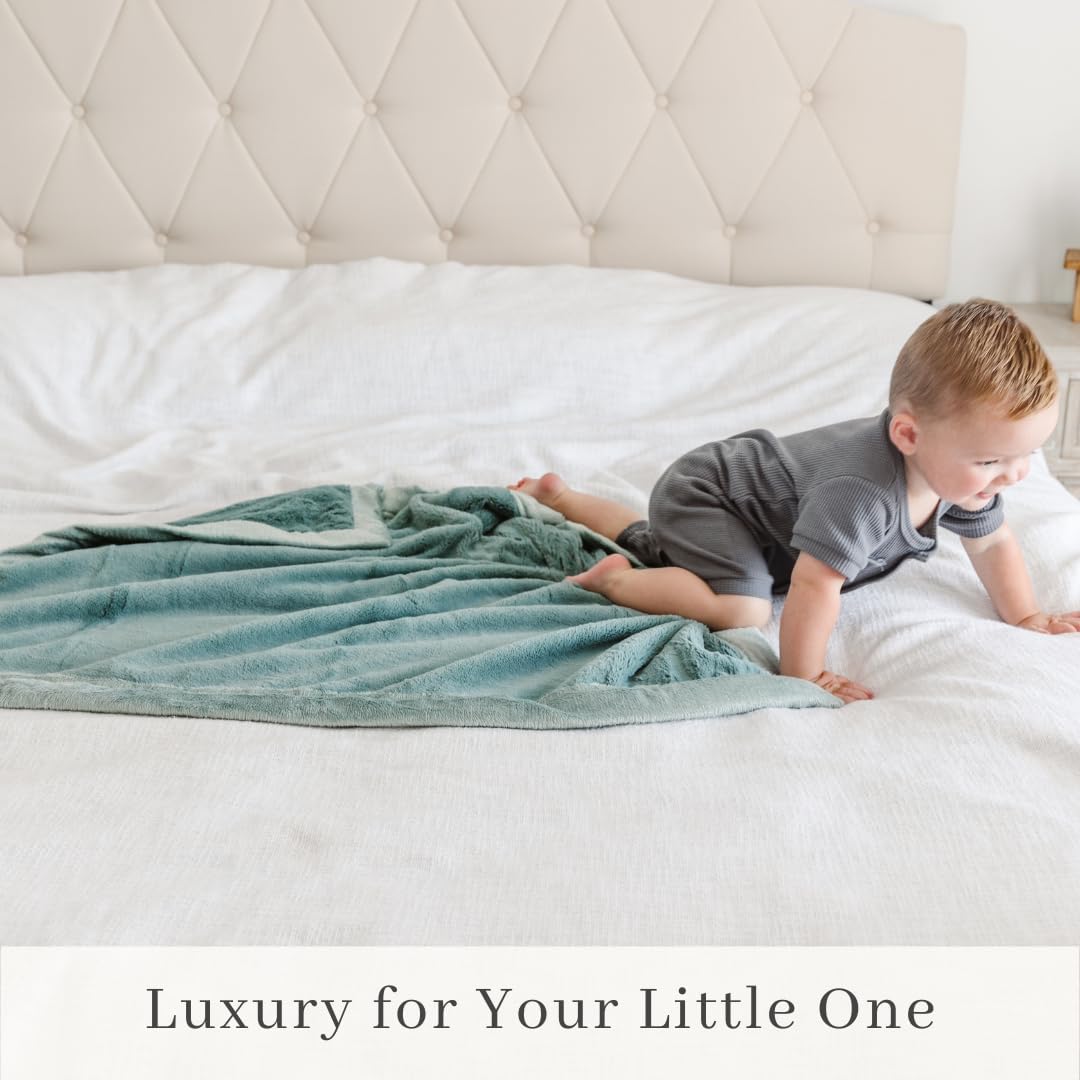 SARANONI Receiving Blankets for Babies Super Soft Boutique Quality Lush Luxury Baby Blanket (Eucalyptus, Receiving Blanket 40" x 30")