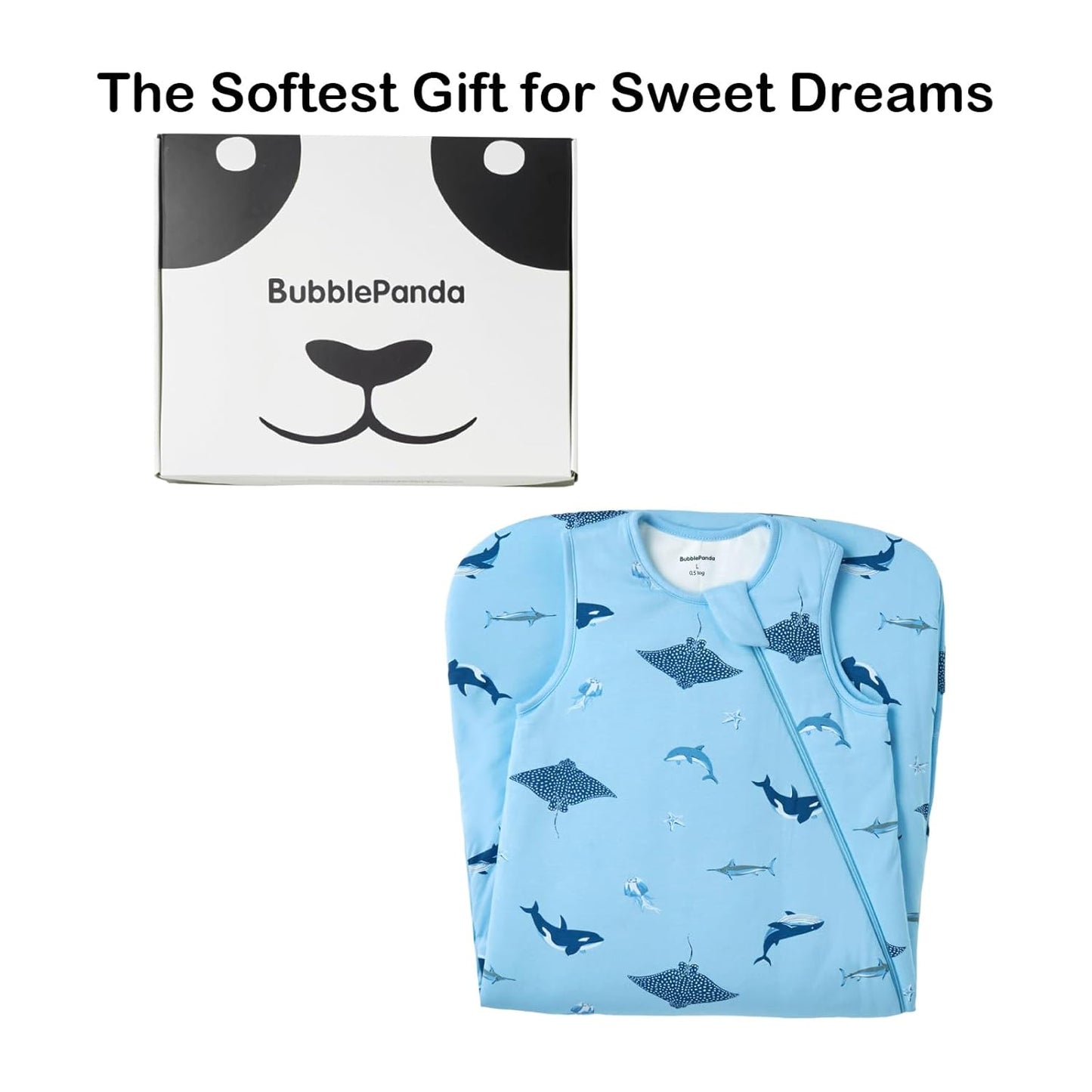 BubblePanda Rayon Made from Bamboo Sleep Sack 6-12 Months 0.5 Tog Soft Lightweight Toddler Sleep Sack for Babies 2-Way Zipper Wearable Blanket Baby 6 Months