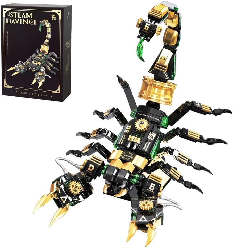 Insect Collection Animal Building Set, STEM Creative Mechanical Animal Brick Set, DIY Reptile-Themed Construction Building Blocks Toys, Christmas Birthday Gifts for Boys Teens Adults (Scorpion)541PCS