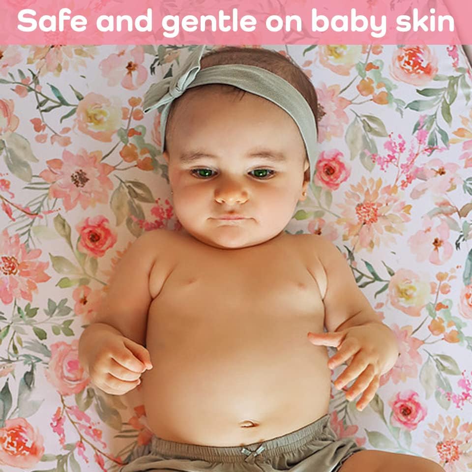 Baby Girls Crib Sheets | Floral Ultra-Soft Bedding for Crib Mattress and Toddler Beds - Blended Cotton Fitted Crib Sheet for Baby Girls Comfort and Elegance by Max&So