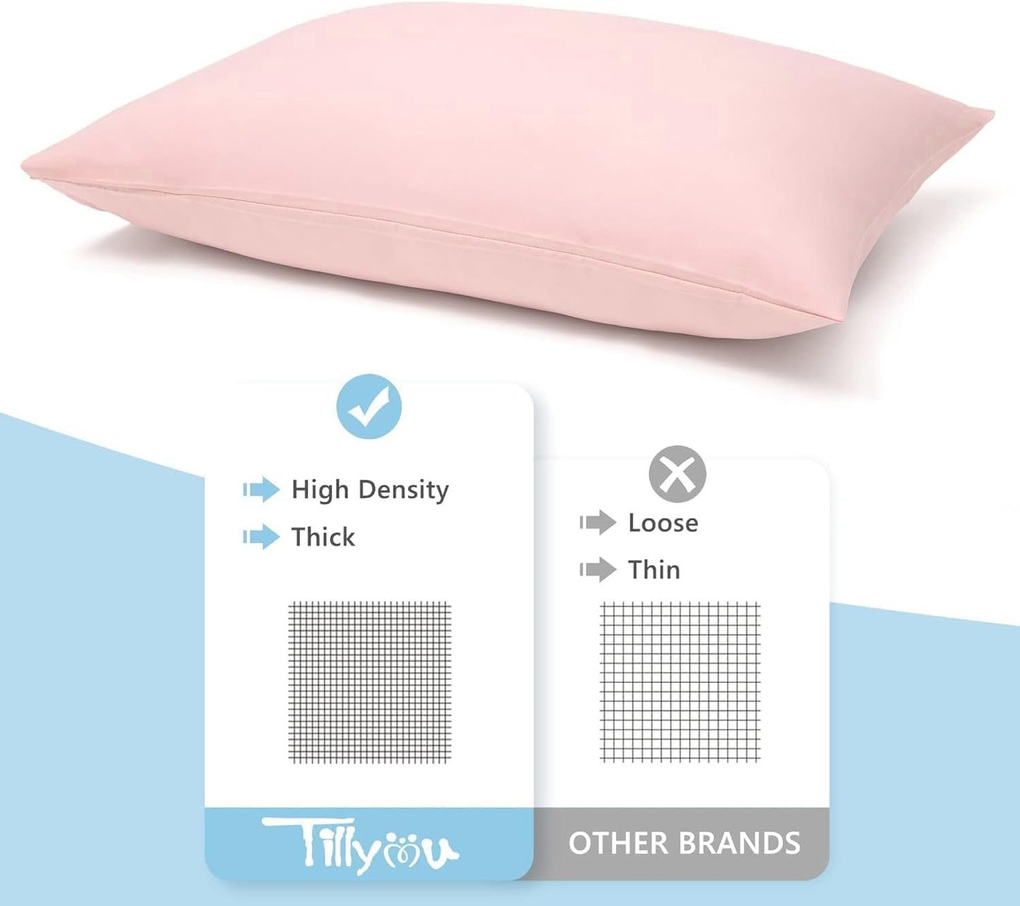 TILLYOU Toddler Pillowcase 2 Pack with Envelope Closure,13" x 18" Silky Soft Microfiber Travel Kids Pillowcase for Boys and Girls,Gray & Pink