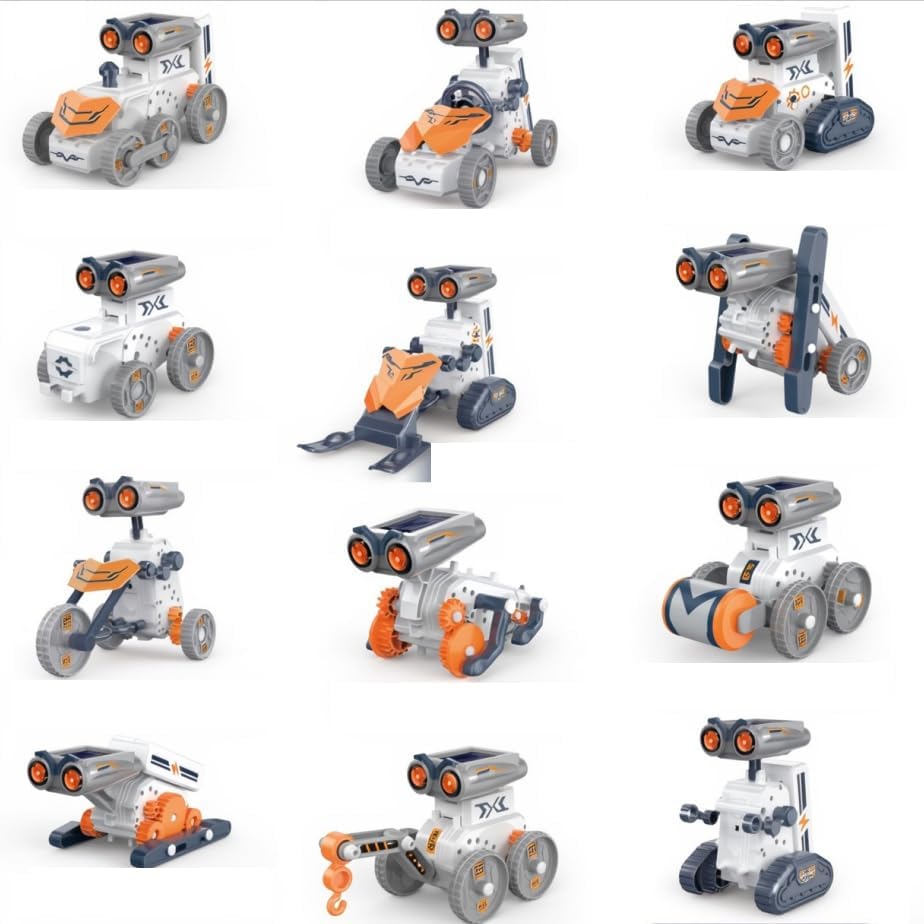 21-in-1 Education Solar Power Robot, Erector Kit STEM Gift Toys for Boys Age 8-12, DIY Educational Science Building Toy