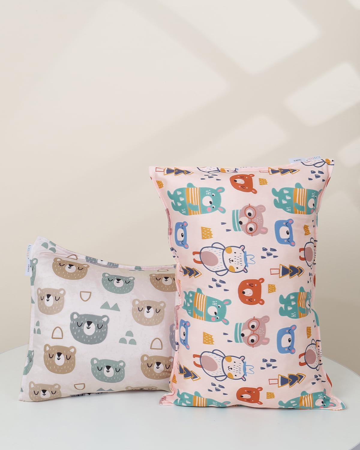 ALVABABY Toddler Pillowcases Stretchy Soft Kids Pillow Cover 2 Pack Fit 13"x 18" or 12"x16" Envelope for Girl Boy Sleepy Travel 2TPE26A