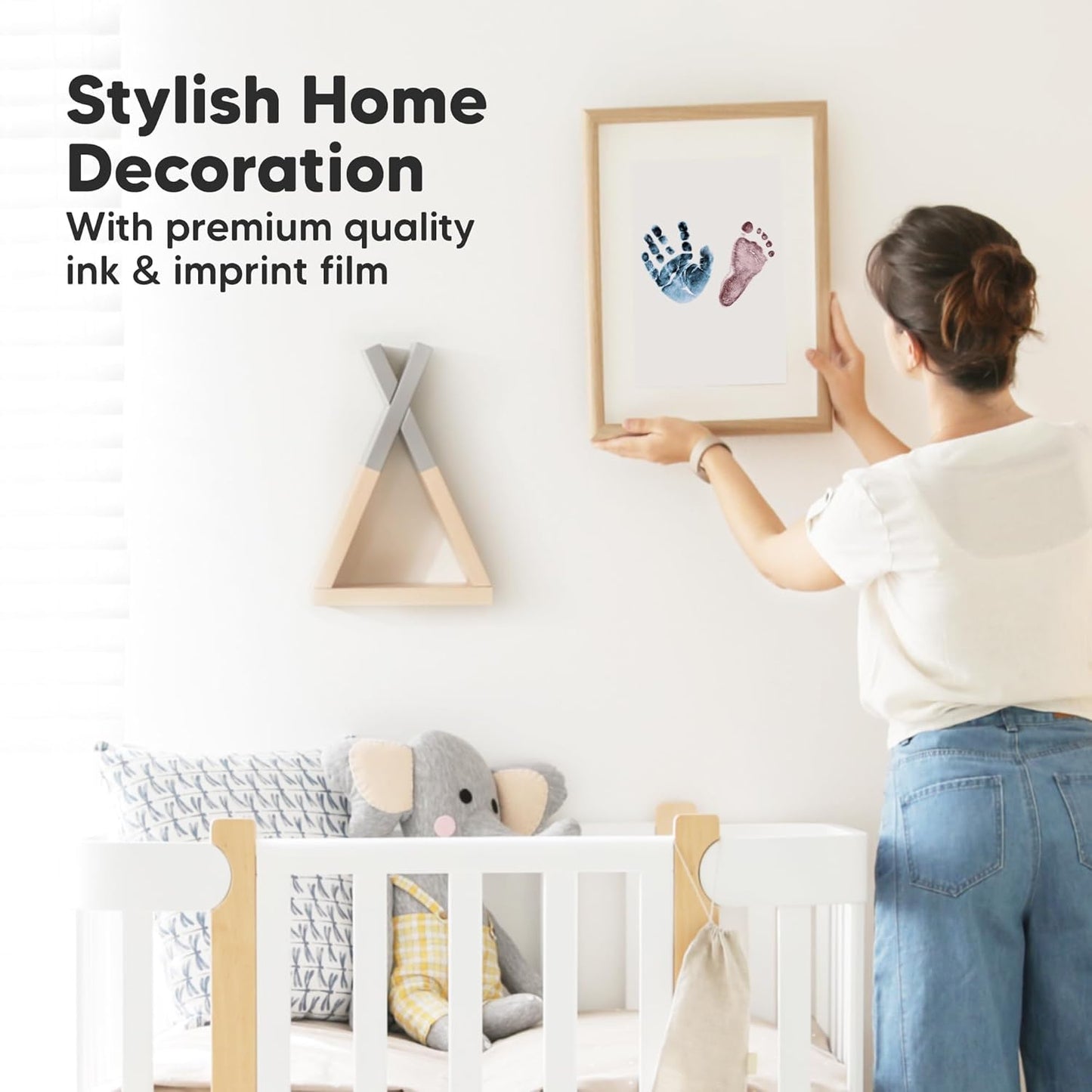 4-Pack Inkless Baby Hand and Footprint Kit - Mess Free Ink Pad for Newborn Keepsake, Dog Nose & Paw Print Kit, Clean Touch Ink Pad for Baby Hand & Footprints, Ideal New Mom Gifts (Midnights,L)