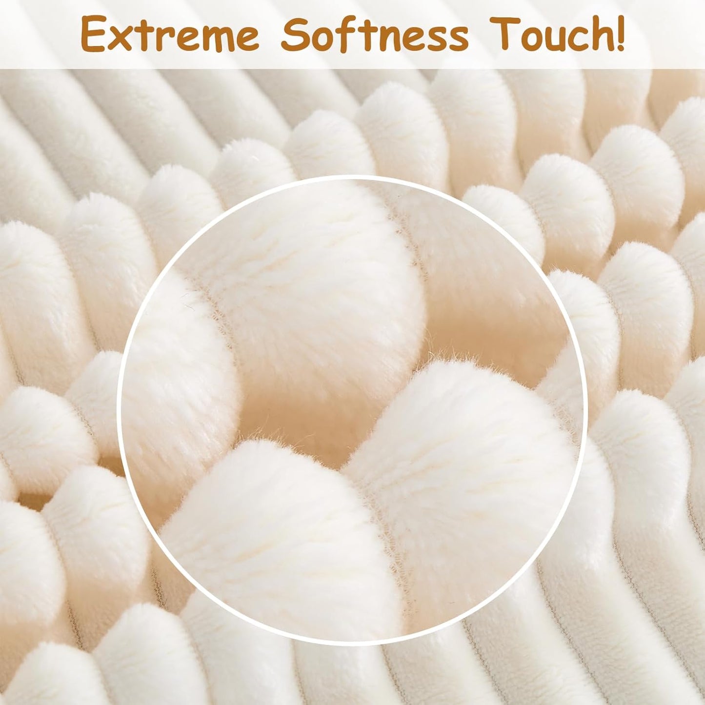 Soft Fleece Baby Blanket Ultra Cozy Baby Blankets for Boys Girls Warm and Lightweight Infant Toddler Newborn Receiving Gift with Reversible Stripes for Crib Stroller, 30x40 Inch, Cream