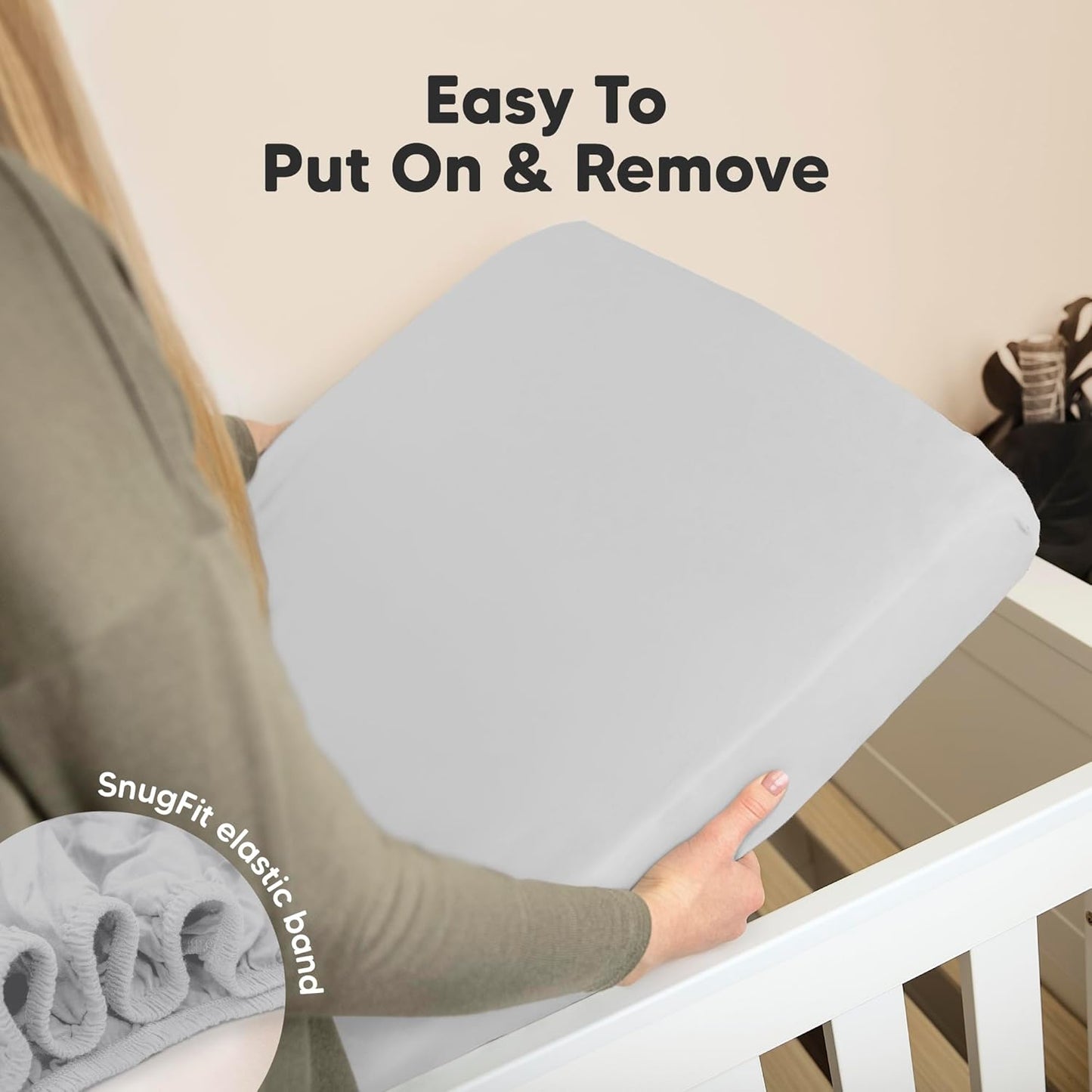 KeaBabies 2-Pack Organic Crib Sheets for Boys, Girls - 52x28 Fitted Crib Mattress Sheet Neutral, Breathable Jersey Cotton Cover for Baby Bed, Toddler Mattress, Soft & Cute Prints (French Gray)