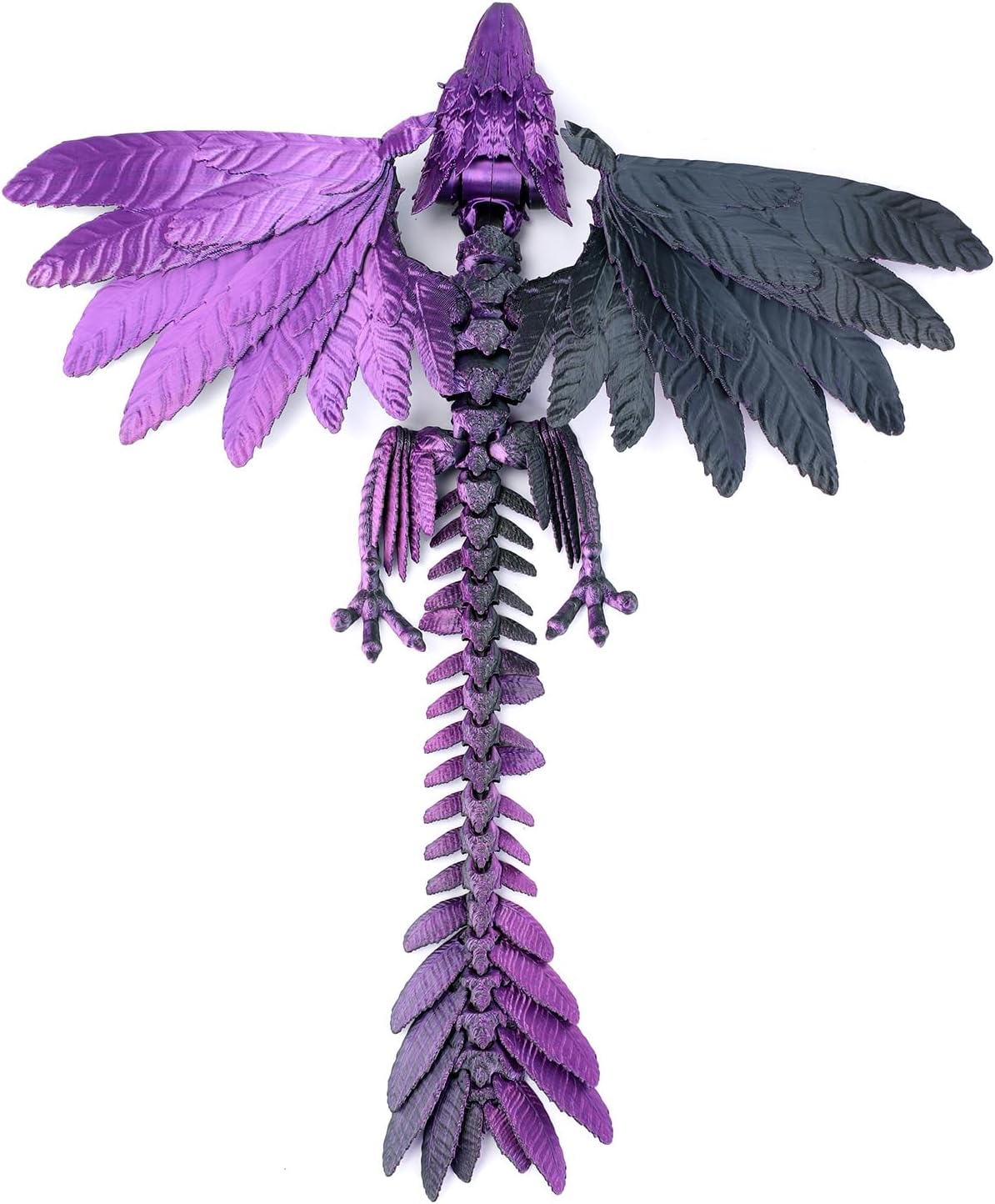12" 3D Printed Animals,3D Printed Dragon with Wings, Adjustable Wings Articulated Dragon, Crystal Dragon Fidget Toy Surprise, Home Office Decor (Brown)