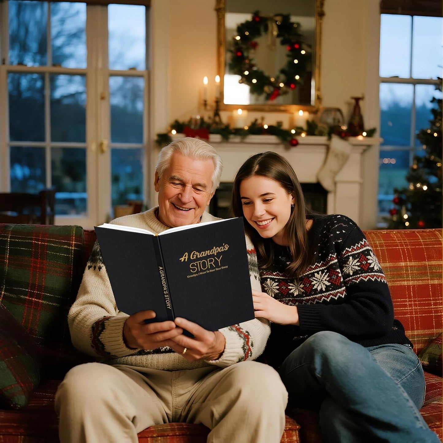 Artmag Grandpa's Life Story Journal Family Keepsake Book Linen Hardcover for Grandpa to Share His Memories, with 250+ Prompt Questions Gift for Birthday Father's Day Christmas (Black)