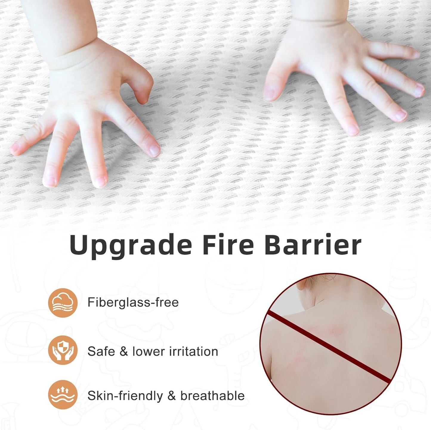 Crib Mattress, 52 x 27 Dual-Sided Comfort Baby and Toddler Mattress with Memory Foam, Waterproof, Breathable & Removable Cover with One of Side Cooling Fibers Specially Designed for Summer