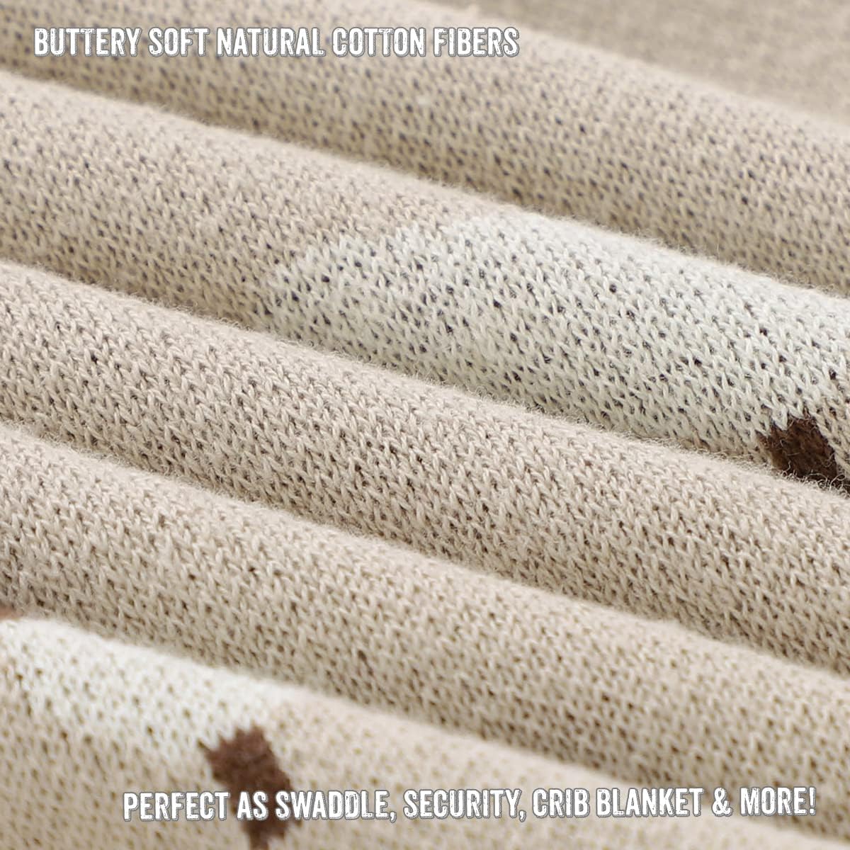 Baby Swaddle Blanket - 100% Luxury Cotton Knit Soft Cozy Lightweight Unisex Receiving Crib Stroller Quilt Blanket for Shower Gift Registry for Newborns Infants Toddlers (Sheep - Khaki)