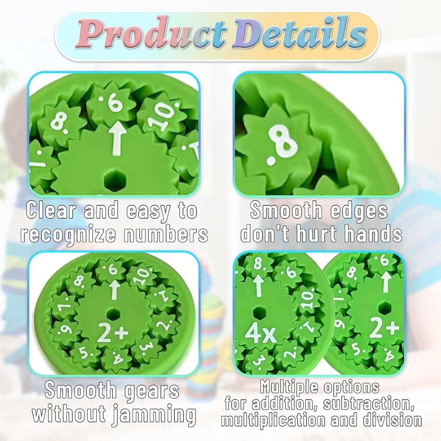 9pcs Math Fidget Spinners, Round Math Fact Fidget Spinner Toy, Number Fidget Spinner Learn Add or Subtract, Math Learning & Education Fidget Game for Kids Birthday