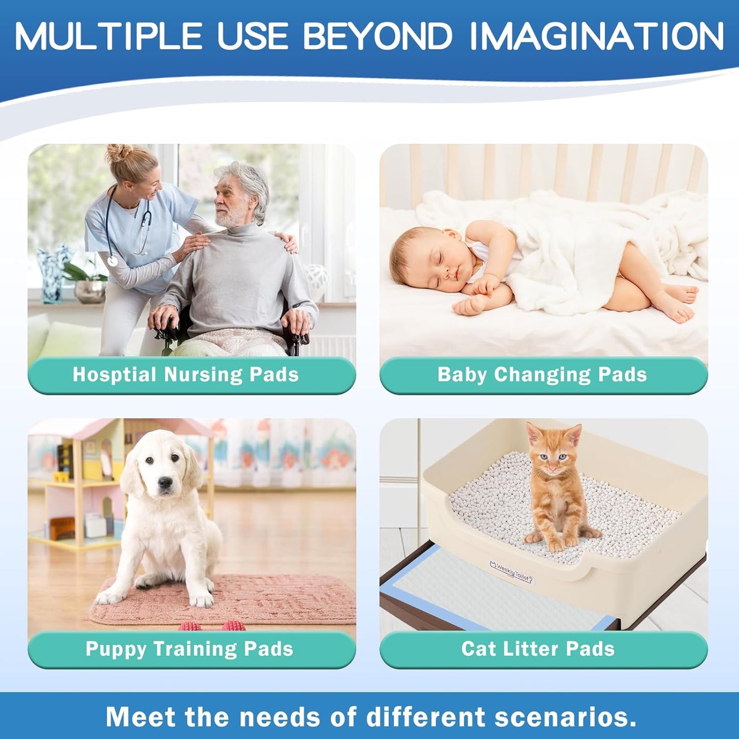 150 Count Premium Chucks Pads 22"x23" Disposable, Ultra Absorbent Adults Incontinence Underpads Leakproof, Waterproof Puppy Training Pee Pads Leakproof, Baby Changing Liner