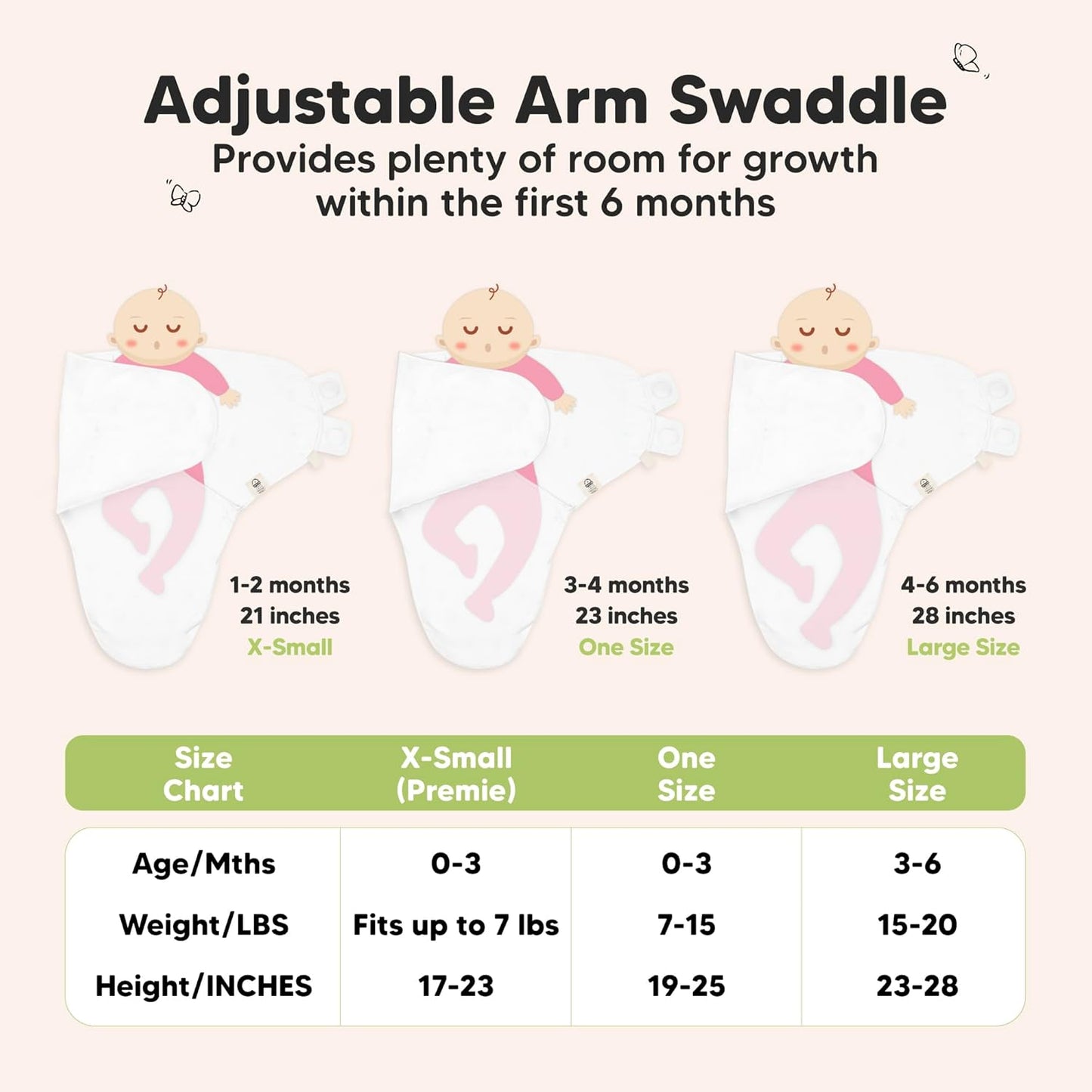 3-Pack Organic Baby Swaddle Sleep Sacks - Swaddles for Newborns, Infant 0-3 Months, Baby Girls, Boys, Soft & Snug Newborn Sleep Sack, Nursery Swaddling Blankets (Sage)