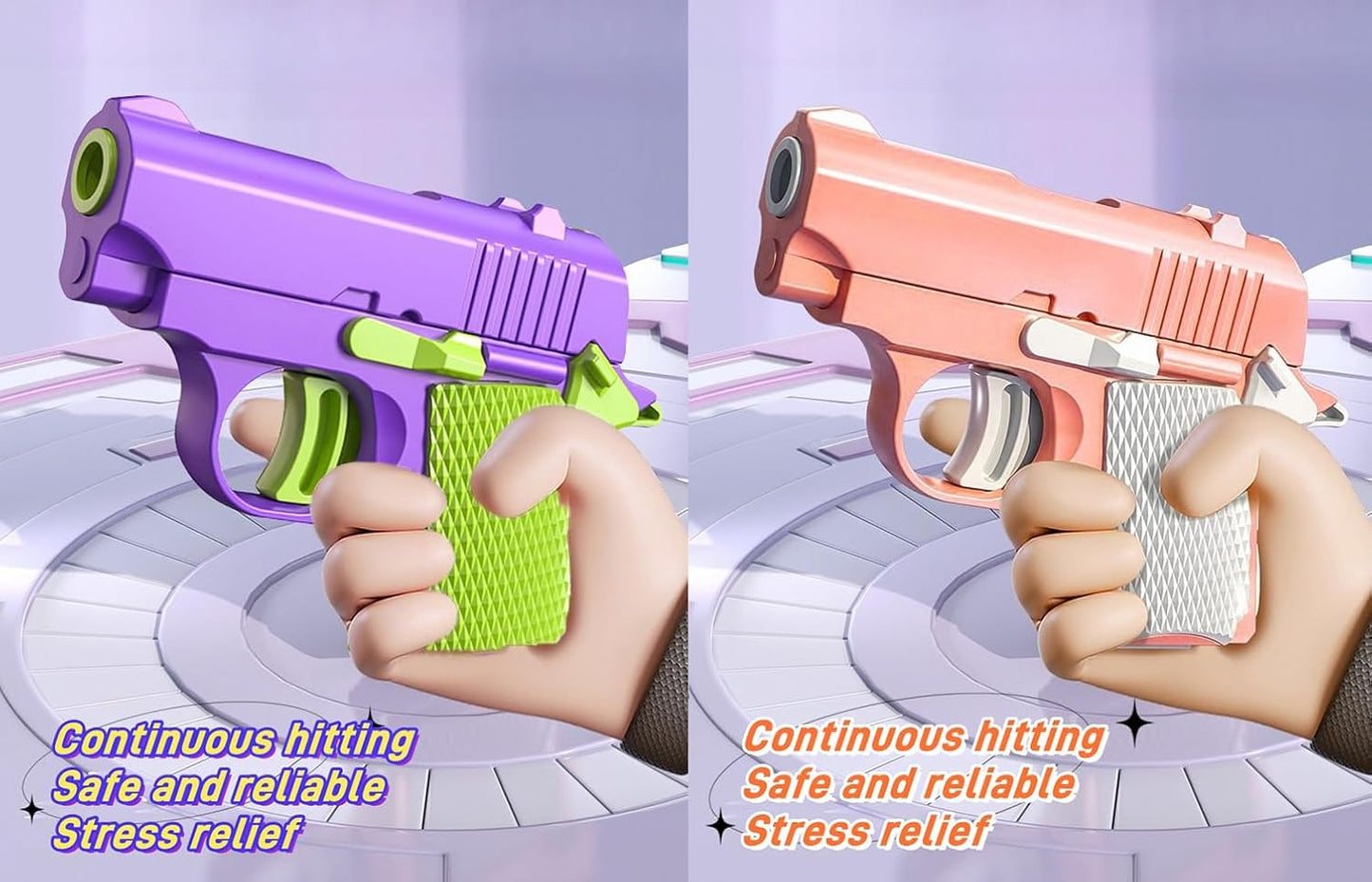 2024 New 1911 Model Radish Fun and Safe Toys,Fidget Toys Suitable for Relieving ADHD and Anxiety,Stress Relief Funny Toys for Adults,The Fun Gift for Adults and Kids (Pink&Purple / 2 PCS Pack)