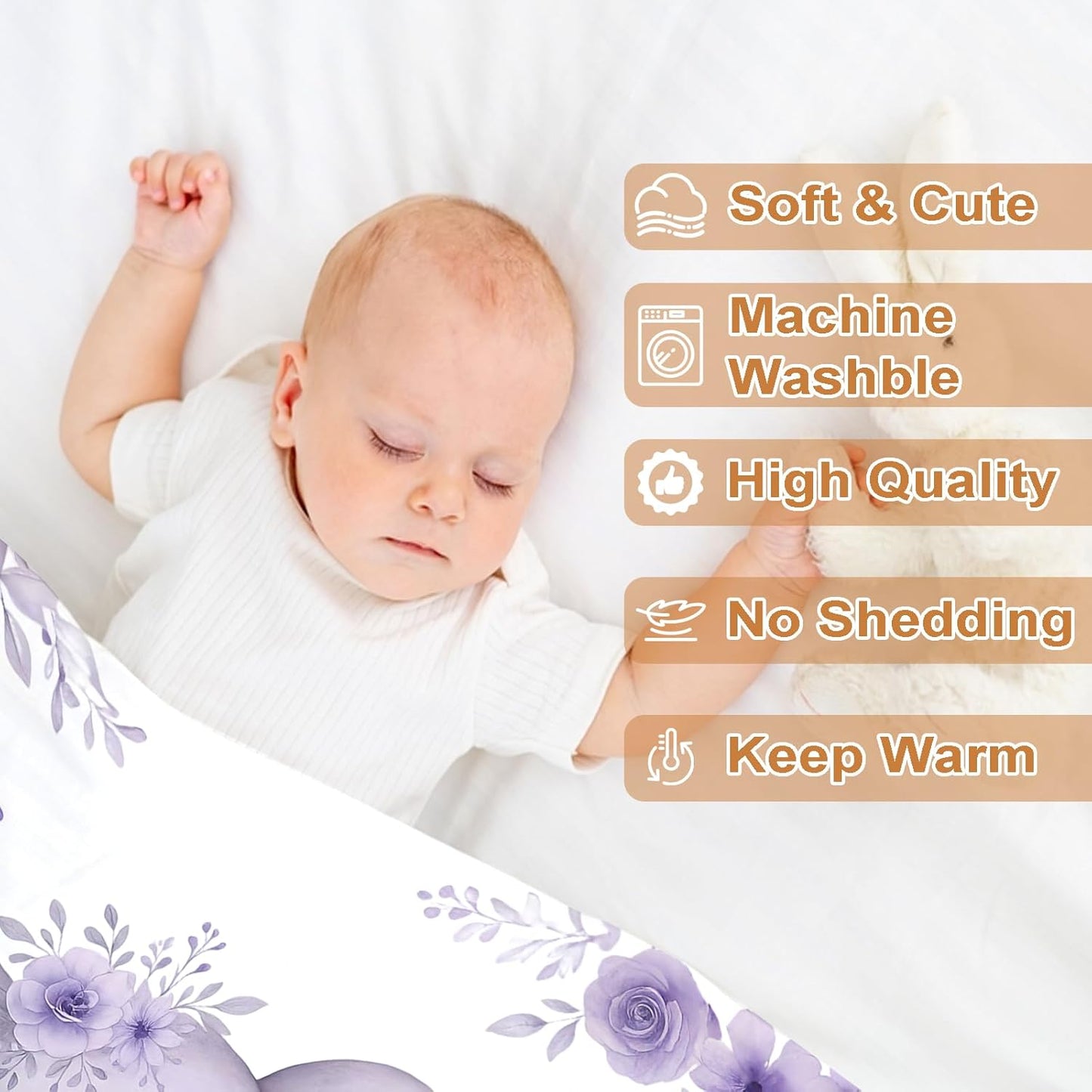 Ship Next Day, Personalized Baby Blanket – Printed in USA, Custom Baby Blanket for Boys & Girls, Baby Blanket with Name, Baby Shower, Easter, Christmas, Birthday Newborn & Toddler Gifts, Baby Gifts