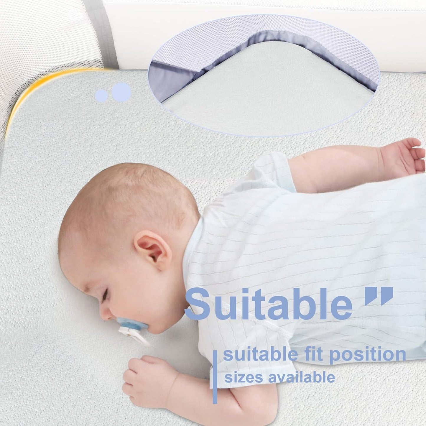 NeoBorn Baby Bassinet Mattress Pad, 24" x 20.8" Dual Sided Comfort Gel Memory Foam Mattress with Removable Breathable Soft Tencel Cover Fit for Graco Pack n Play Dome LX Bassinet, not playard