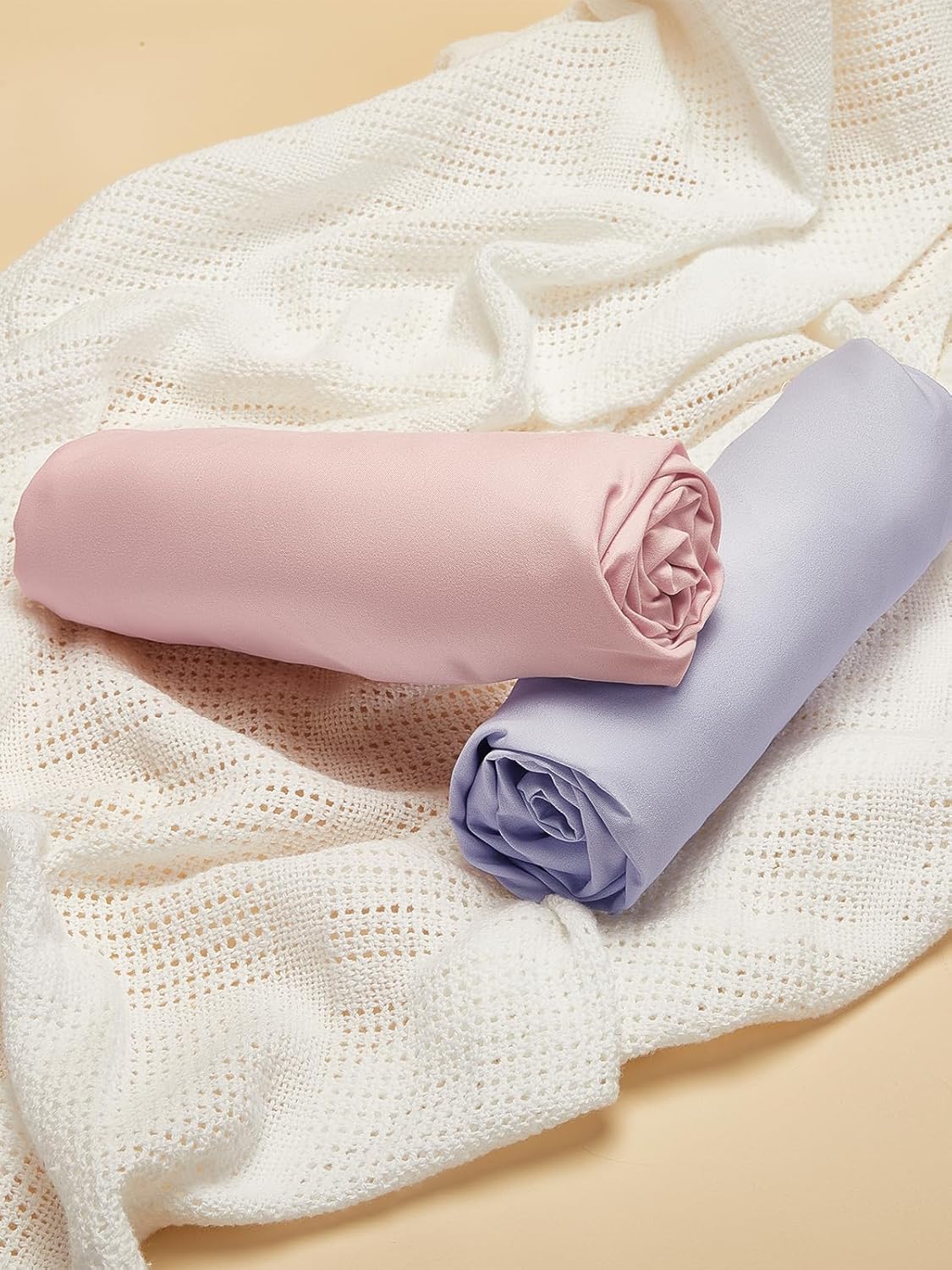 TILLYOU Baby Crib Sheets for Boys Girls, Super Soft Toddler Bed Sheets, 2 Pack Sheets for Standard Crib Mattress 28x52in, Light Purple and Light Pink