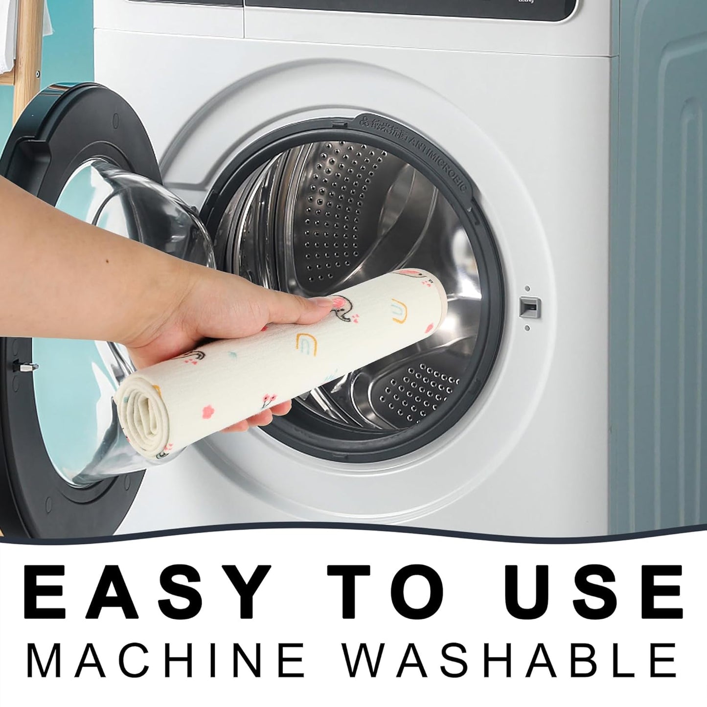 Baby Diaper Changing Pad, 19.7"x25.6" Waterproof Changing Pad Liners with 100% Muslin Cotton Front Top and Leather Back, Soft and Absorbent Portable Changing Mat for Travel, Changing Station