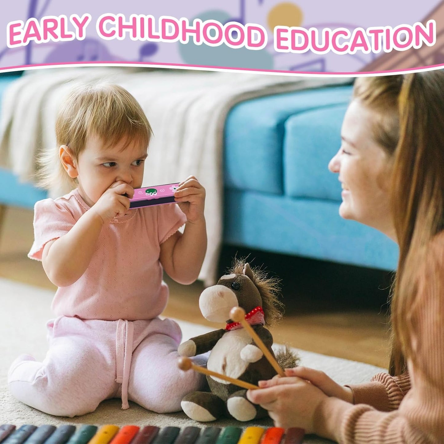 32 Pcs Harmonica, 16 Holes Cartoon Harmonica Toy with Double Row - Perfect for Adult Beginners' Musical Instrument Toy Gift, Birthday Parties, Christmas harmonicas