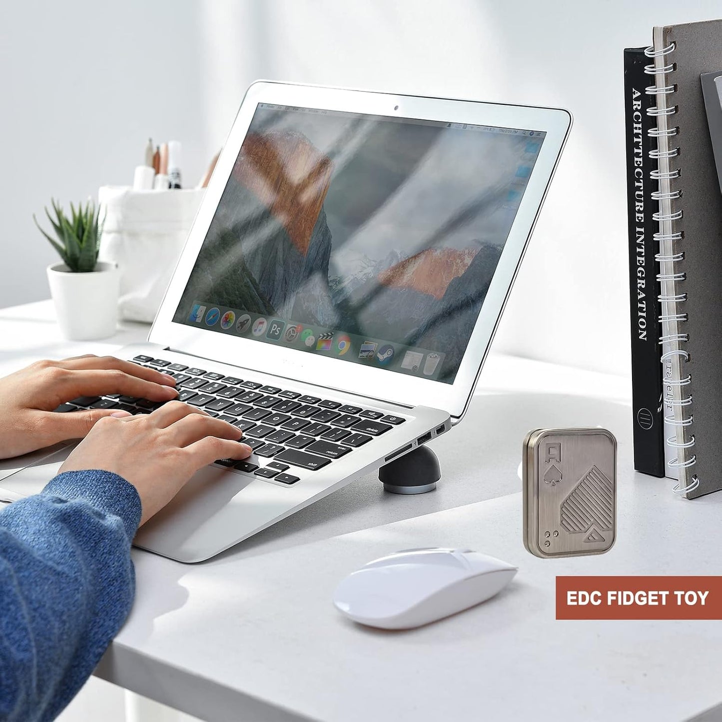 2 Pack EDC Metal Fidget Slider Toys- Stress Relief Toy Metal Slider Fidget Office Desk Toys for Adults (Poker Fidget Slider A+CP3)