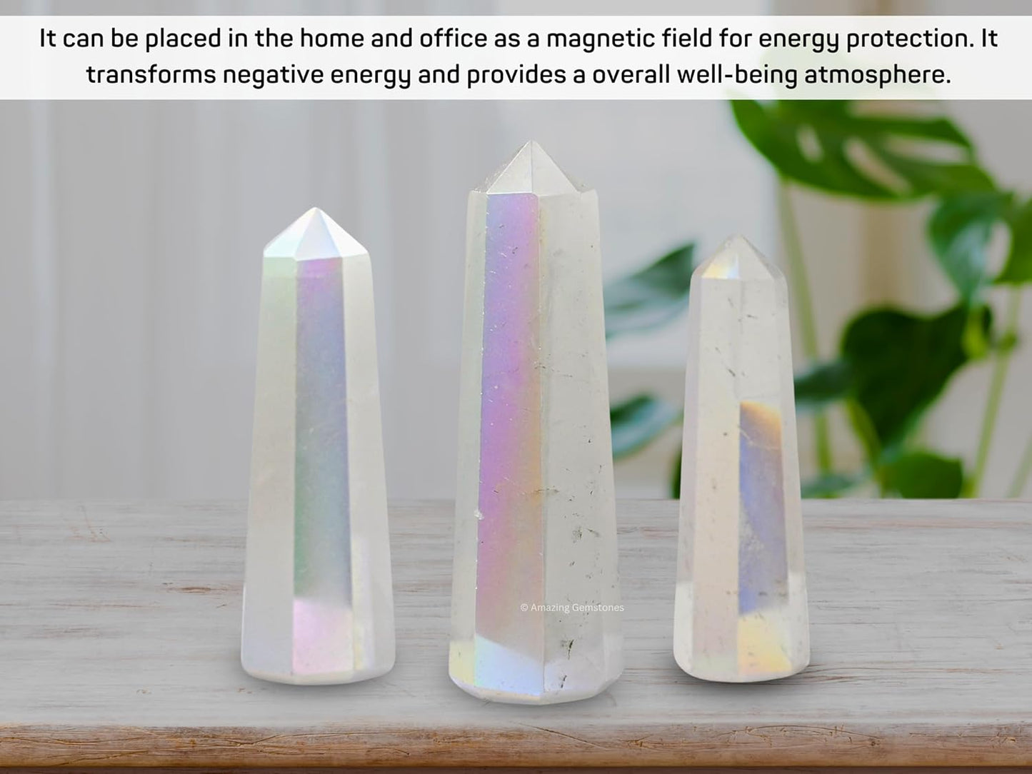 Amazing Gemstone Angel Aura Quartz Crystal Towers ~ Natural Healing Crystal Point Obelisk for Reiki Healing and Crystal Grid (2" to 3" Inch)