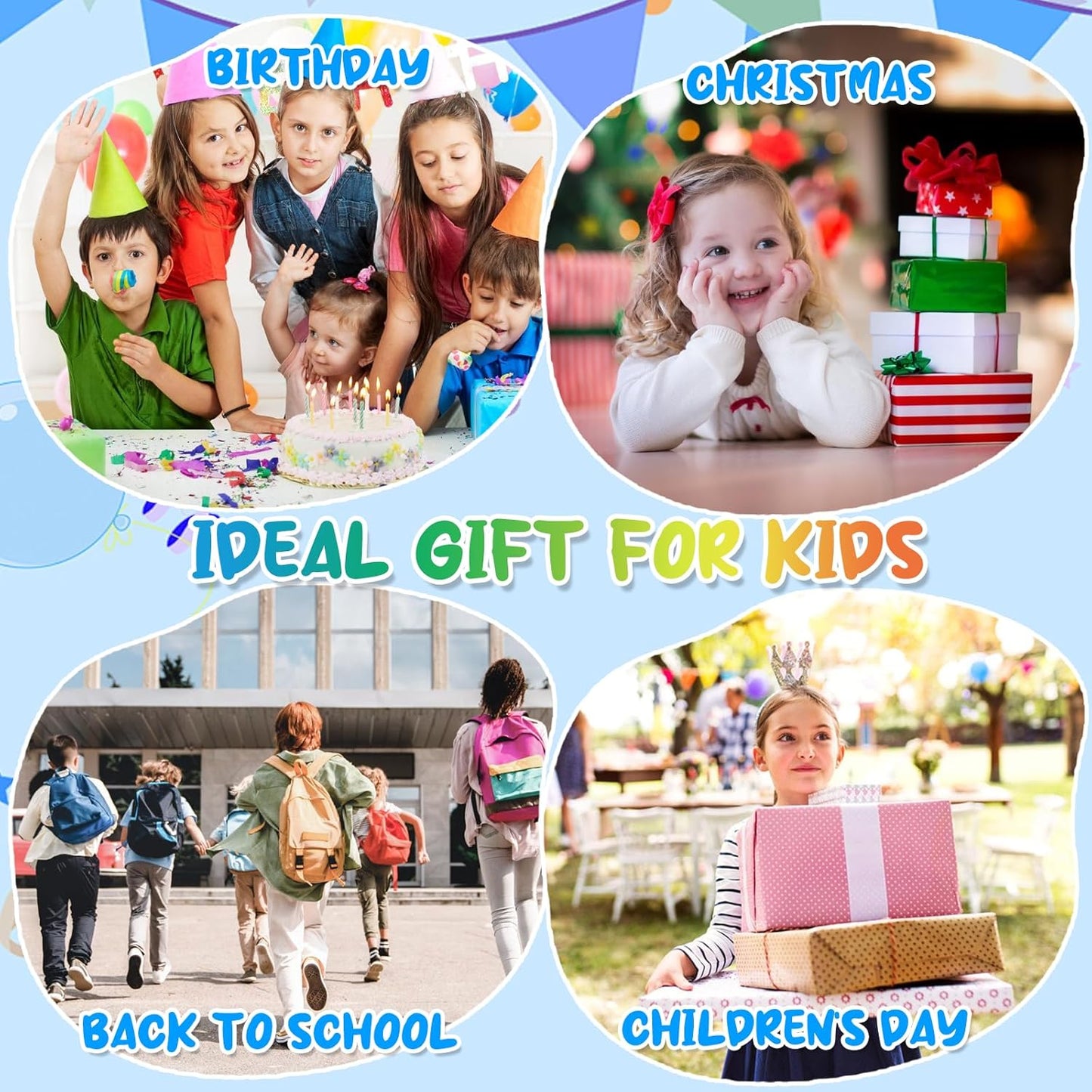 10 Inch LCD Writing Tablet for Kids 4 Pack Reusable Drawing Pad Colorful Toddler Writing Board Electronic Drawing Tablet Educational and Learning Toys for 3-8 Years Old Boys Girls