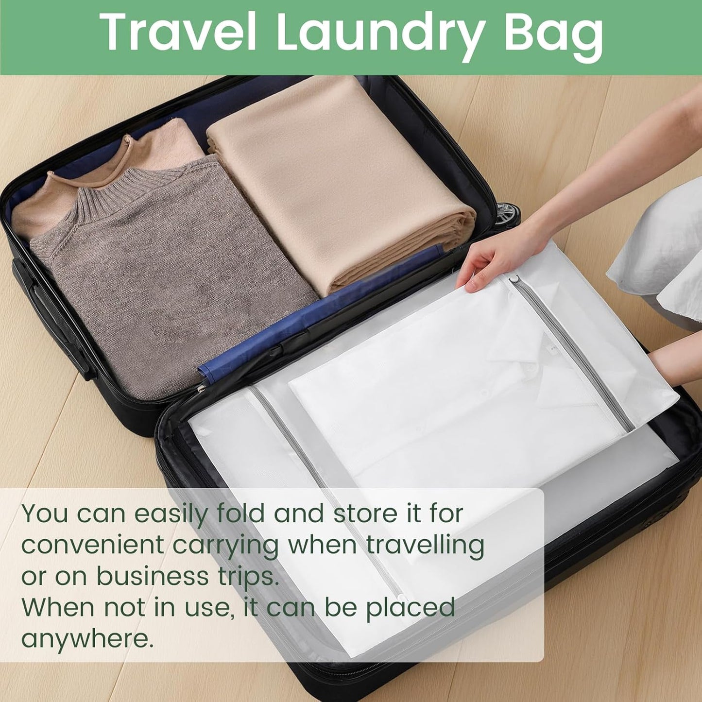 4Pcs Laundry Bags Mesh Wash Bags, 20 X 24 Inches Large Mesh Laundry Bags, Durable Delicate Laundry Bag for Travel, College, Dorm, Family And Apartment Dwellers, White