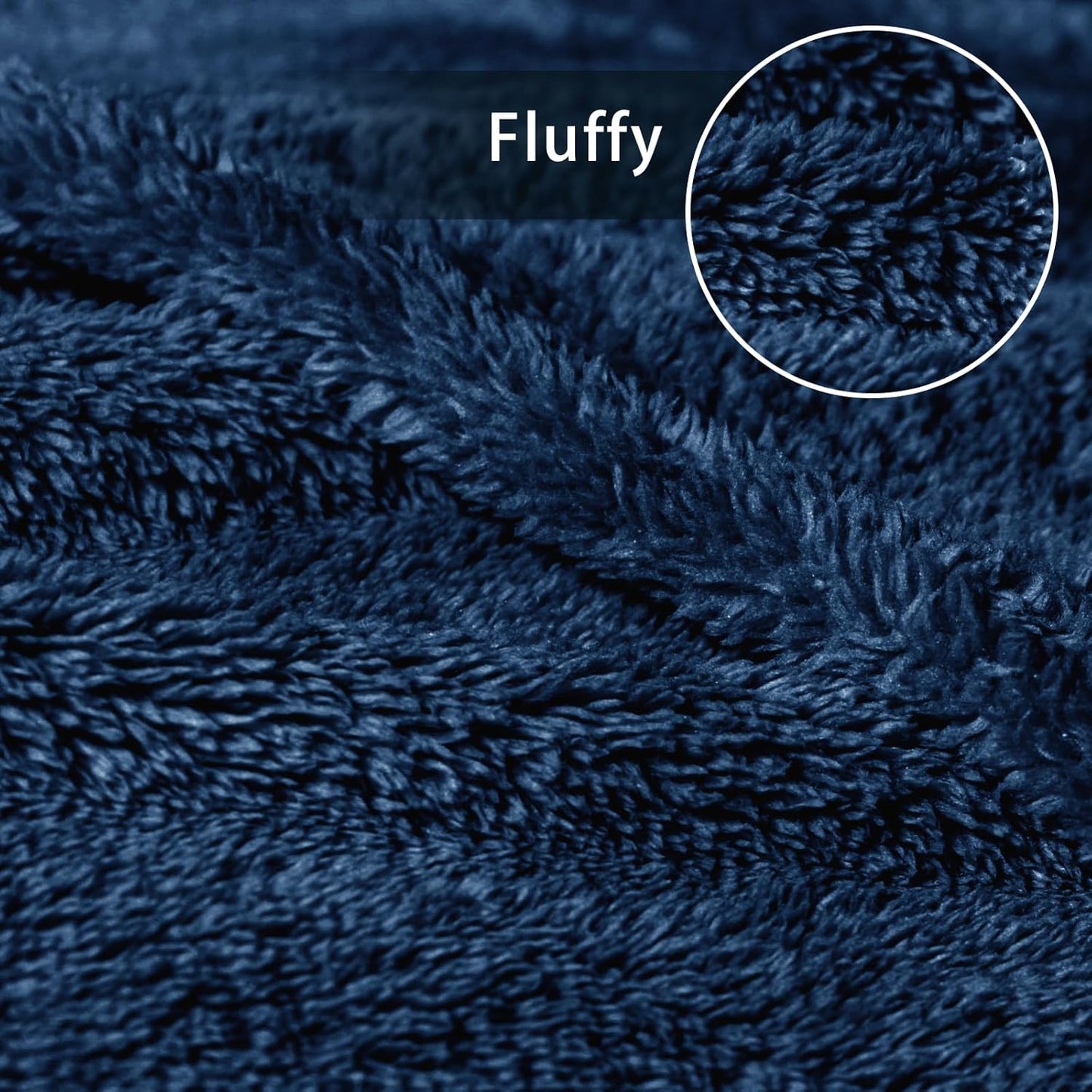 Exclusivo Mezcla Soft Fleece Throw Blanket for Couch, Super Soft Velvet Plush Bed Blanket, Fuzzy Cozy and Warm for All Seasons, 50x60 Inches, Navy Blue