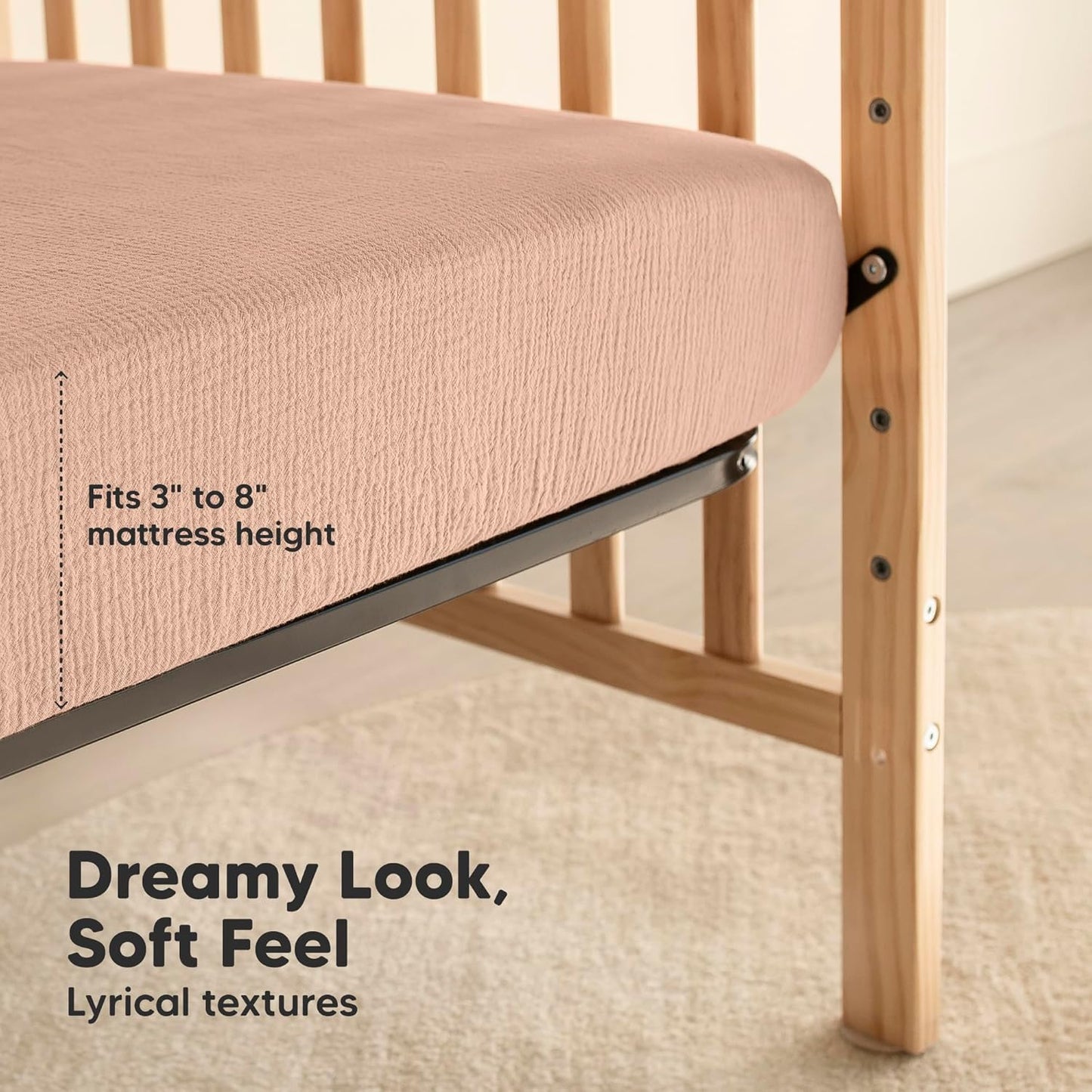 KeaBabies 2-Pack Muslin Crib Sheets for Boys, Girls - 100% Organic Cotton Fitted Baby Crib Mattress Sheet, Soft Breathable Standard Toddler Bed Cover Bedding Set, Neutral, Durable 52x28 (Russet)