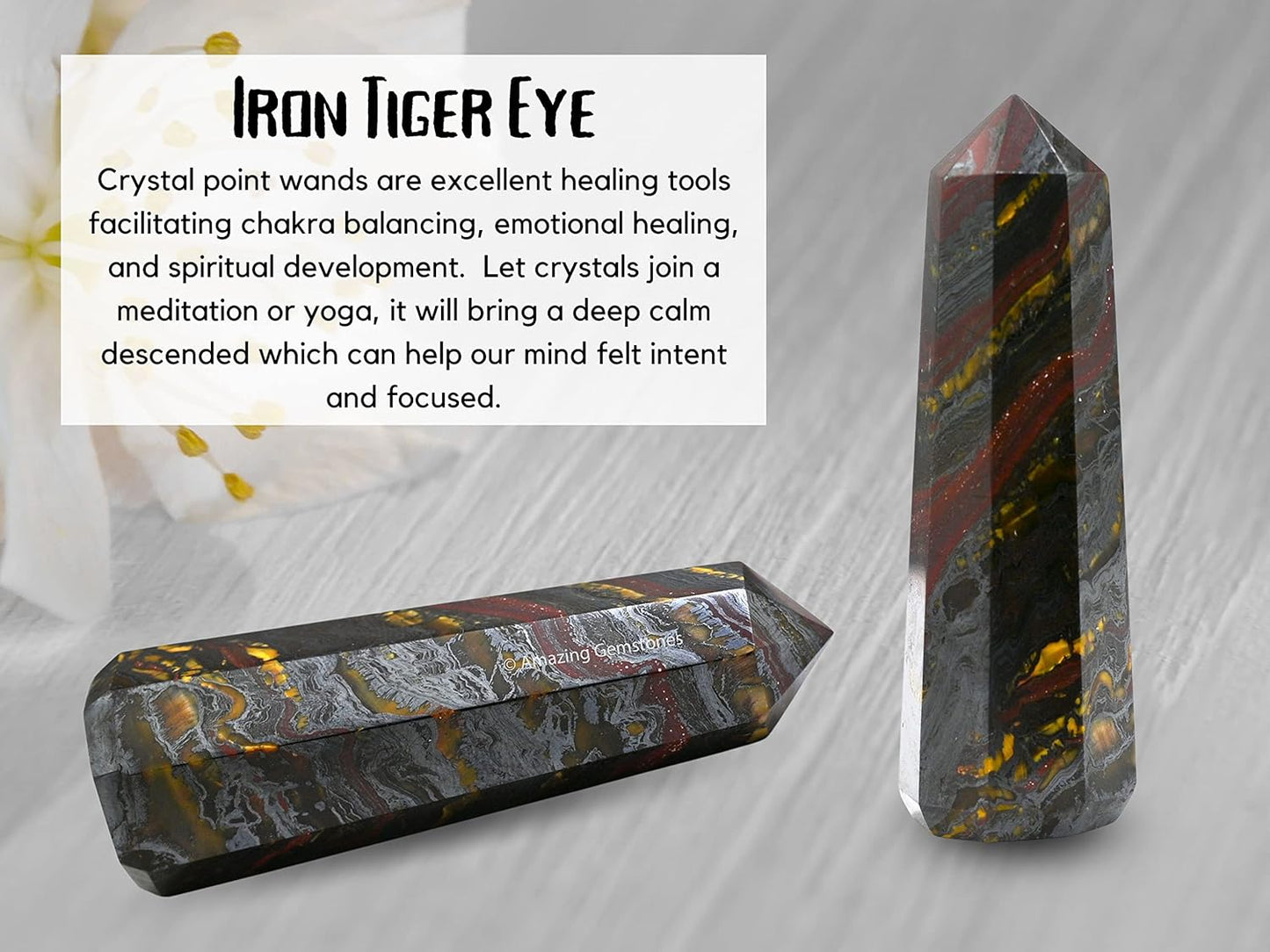 Amazing Gemstone Iron Tiger Eye Crystal Towers - Natural Healing Crystal Point Obelisk for Reiki Healing and Crystal Grid (2 Inch to 3 Inch)