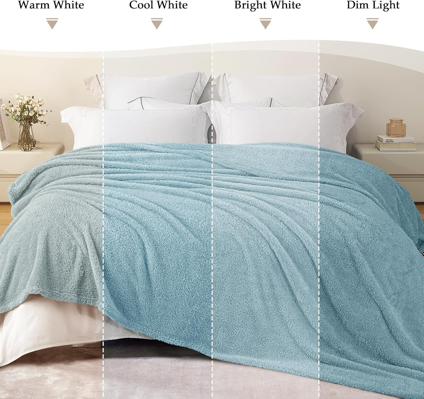 Exclusivo Mezcla Fleece Blanket for Couch, Soft and Cozy Twin Blankets for Women Men Girls Kids, Suitable for All Seasons, Slate Blue,60x80 Inches