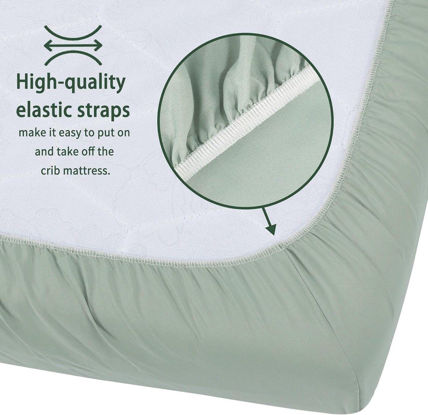 Baby Crib Sheets for Boys Girls, 2 Pack Fitted Crib Sheet for Standard Crib and Toddler Mattress, Soft Microfiber Baby Sheet 52x28x8in (Brown & Green)