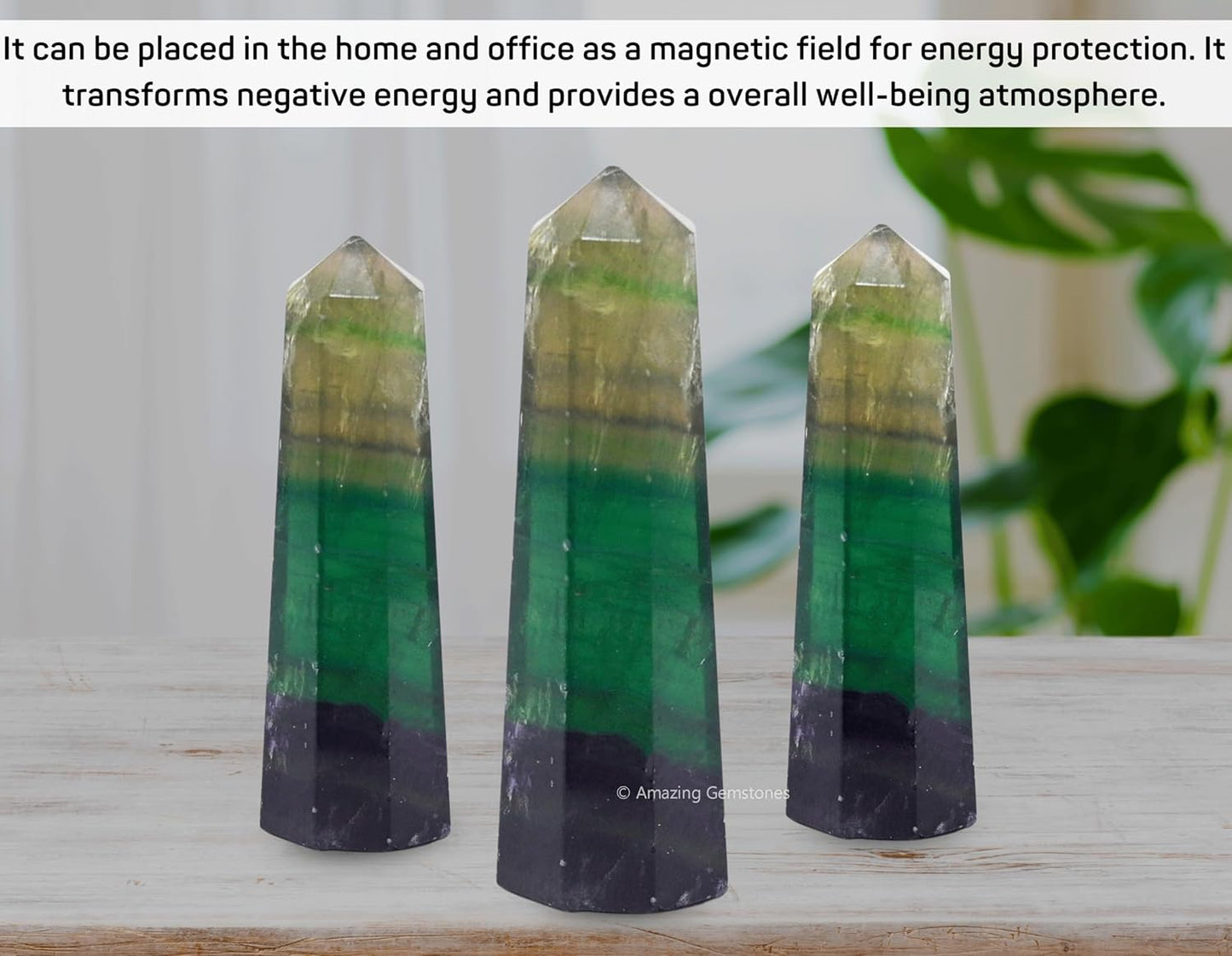 Amazing Gemstone Fluorite Crystal Towers - Natural Healing Crystal Point Obelisk for Reiki Healing and Crystal Grid (3 Inch)