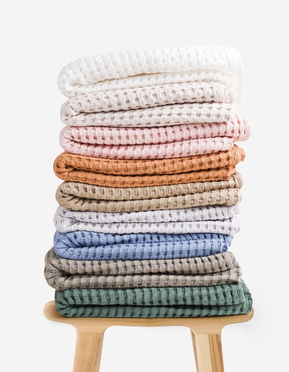 Konssy Waffle Baby Blanket - Soft & Cozy Nursery Swaddle Blanket, Lightweight Toddler Throw for Boys & Girls, Ideal for Wrapping(White)