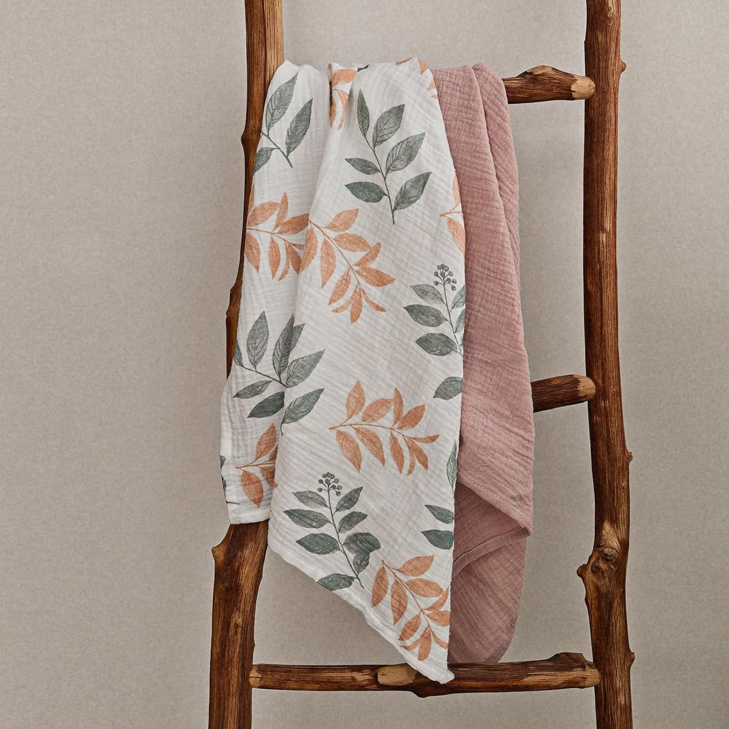 Muslin Receiving Blankets, Neutral Blanket Swaddling for Newborn Boys and Girls, 5 Pack Breathable and Skin-Friendly Swaddle Wrap for Infant Baby (Gentle Colors)