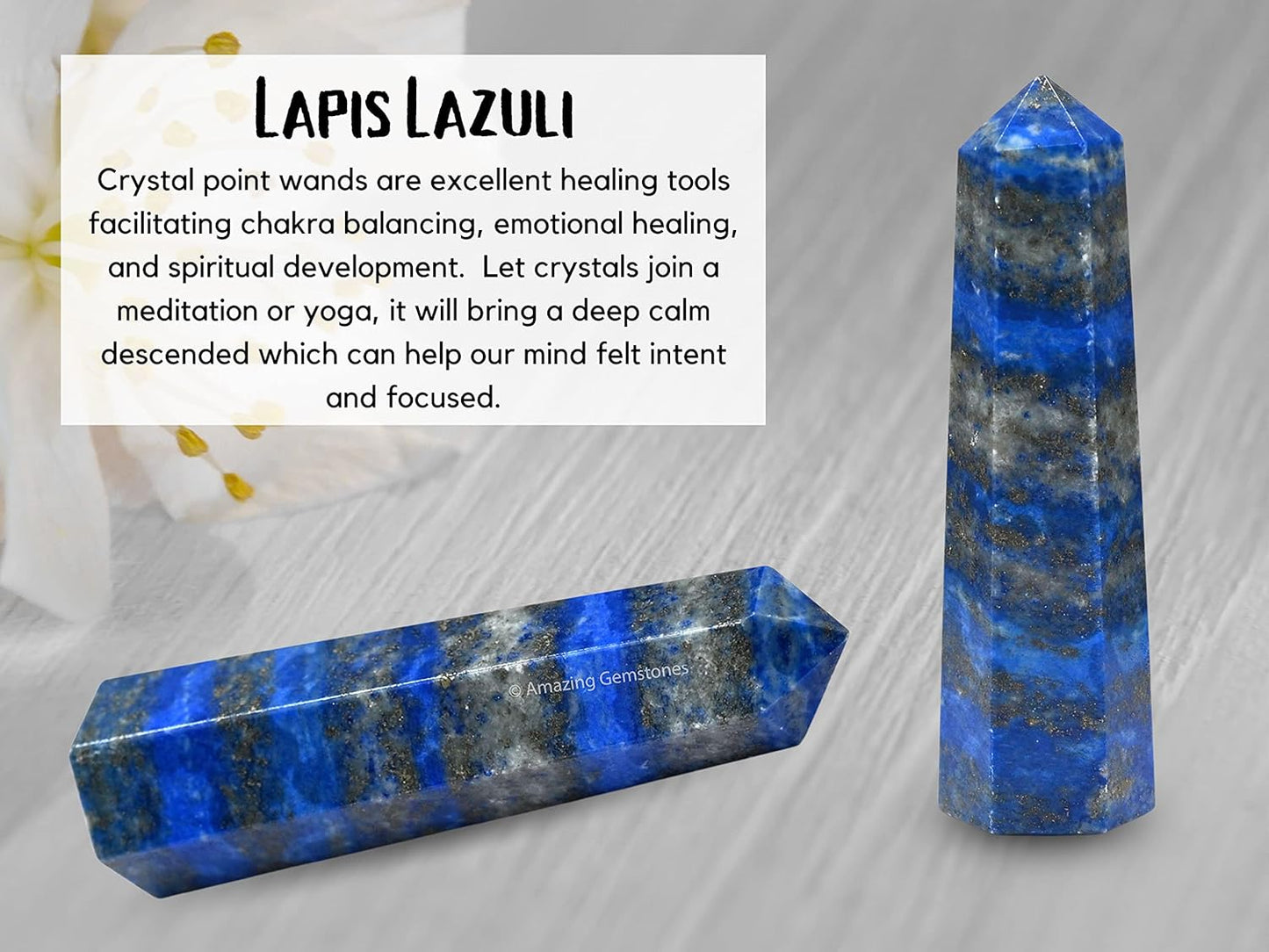 Amazing Gemstone Lapis Lazuli Crystal Towers ~ Natural Healing Crystal Point Obelisk for Reiki Healing and Crystal Grid (2" to 3" INCH)