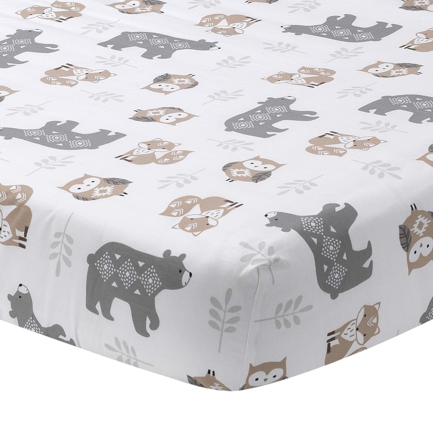 Lambs & Ivy Woodland Forest Animal Nursery 5-Piece Baby Crib Bedding Set - Gray