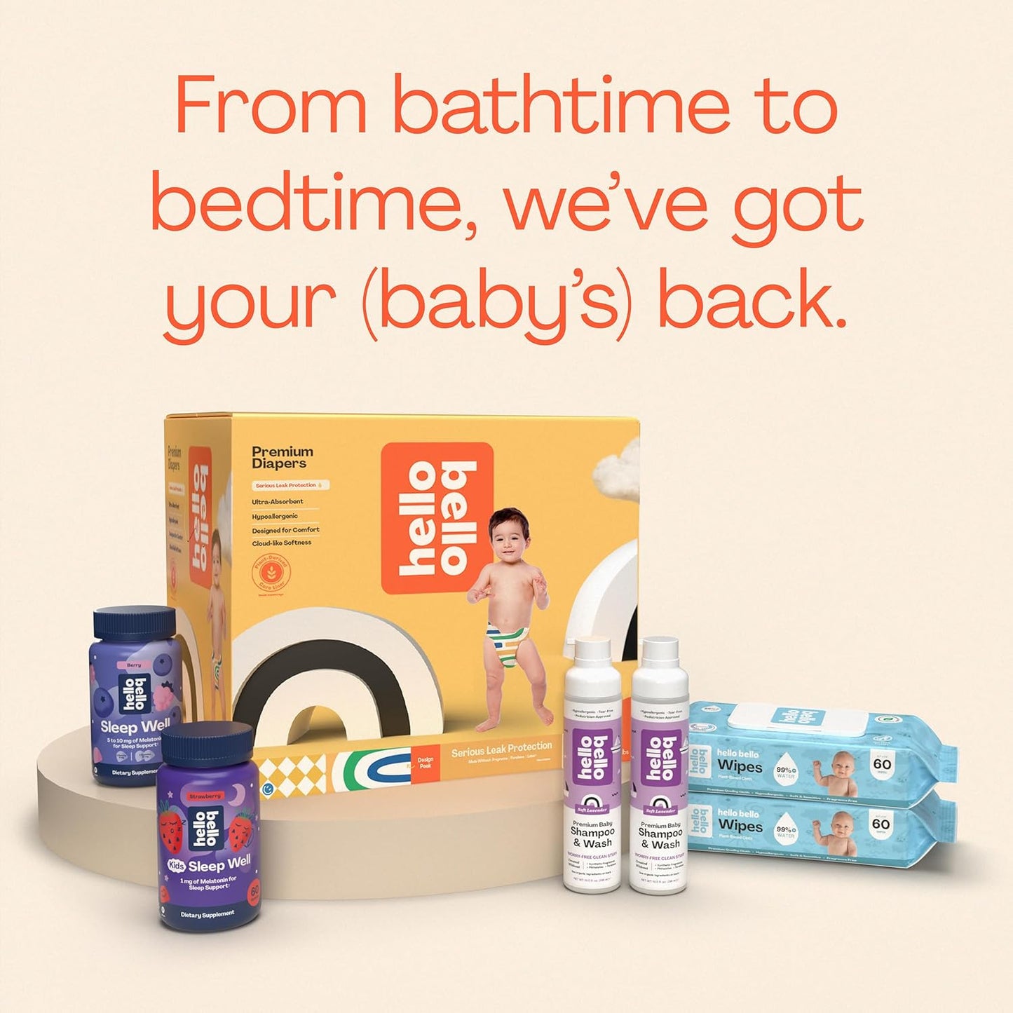 Hello Bello Diapers Size 2 | Extra-Absorbent | Hypoallergenic | Alphabet Soup | 120 Count, Pack of 4