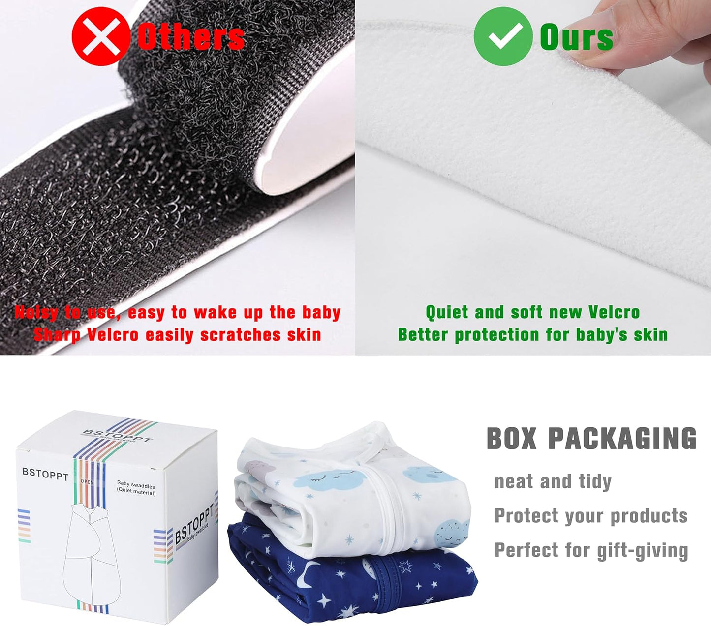 Newborn Sleep Sack Baby Swaddle,0-3 Months,3-Way Adjustable Wearable Blanket,100% Rayon Cotton Swaddling Sleeping Bag,TOG 0.5(Clouds&Starry Sky)