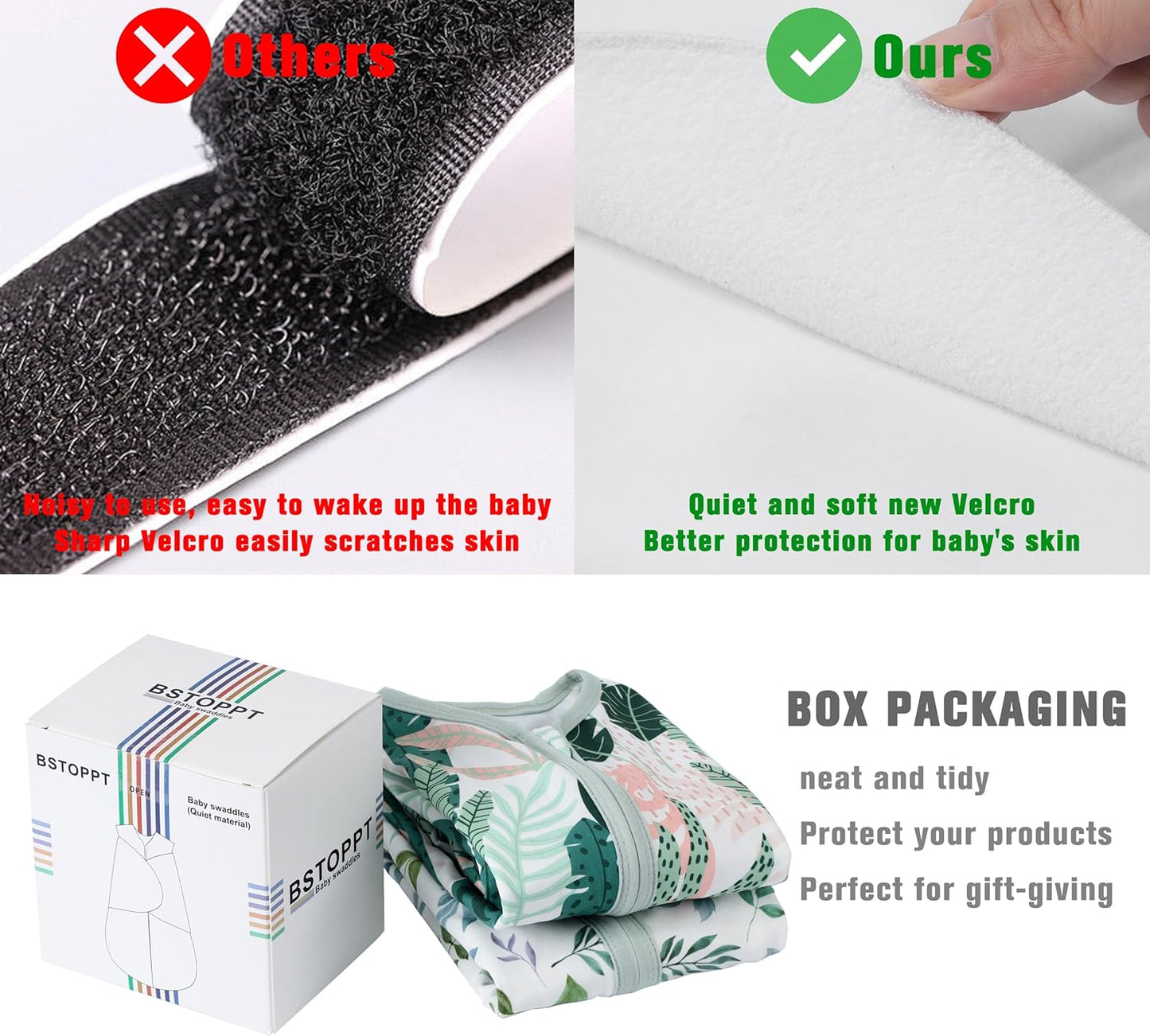 Newborn Sleep Sack Baby Swaddle,3-6 Months,3-Way Adjustable Wearable Blanket,100% Rayon Cotton Swaddling Sleeping Bag,TOG 0.5(Banana&Leaf)