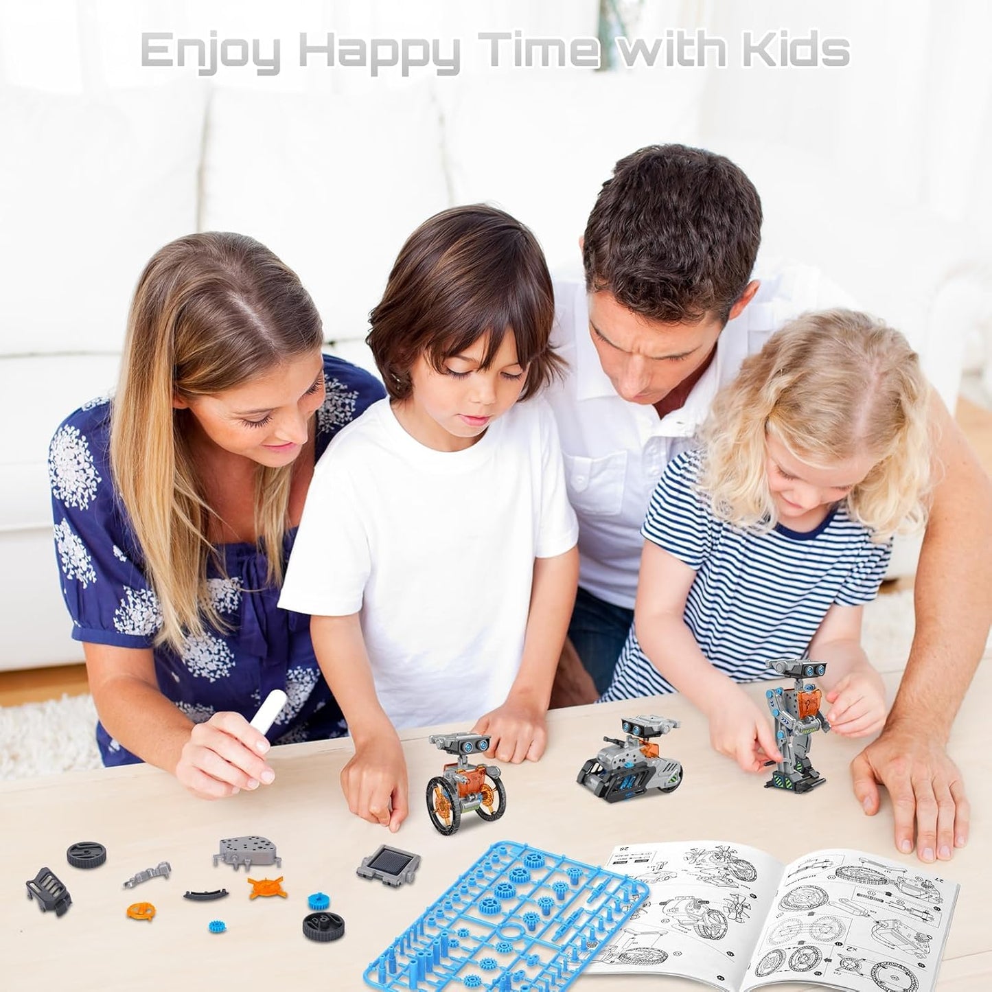 12-in-1 Solar Robot Kit for Kids 8-12, STEM Educational Building Toys with Solar Panel & Battery Power, DIY Science Experiment, Easter Birthday Gifts for Boys Girls 8 9 10 11 12 Years Old-Grey