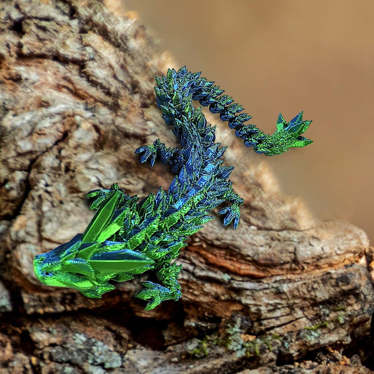 3D Printed Dragon in Egg with Dragon Inside,Dragon Surprise Egg,Flexible Joints Home Office Dragon Decor Executive Desk Toys for Autism/ADHD,Crystal Dragon Eggs Fidget Toy (Laser Green)