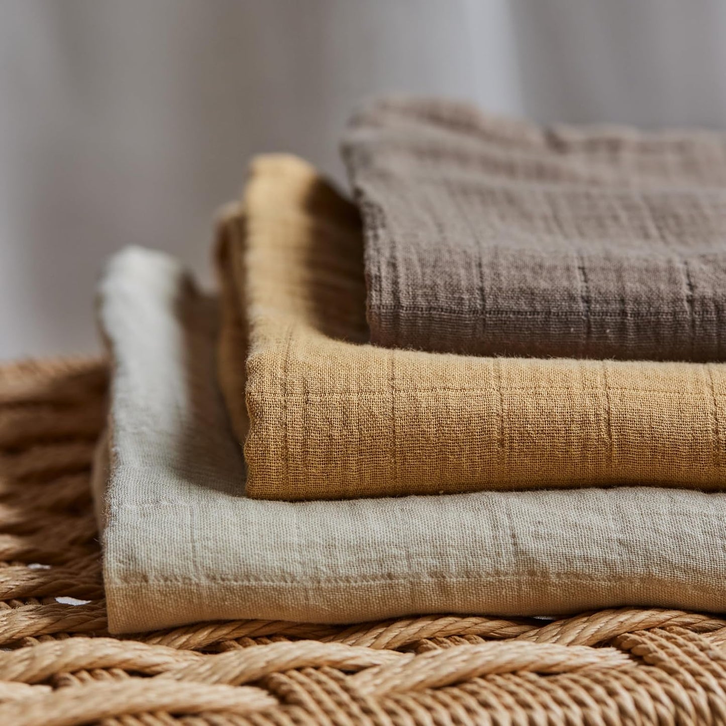 Swaddle - 100% Organic Cotton - Muslin Swaddle Blankets for Newborn, 47" x 47" (Autumn Yellow)