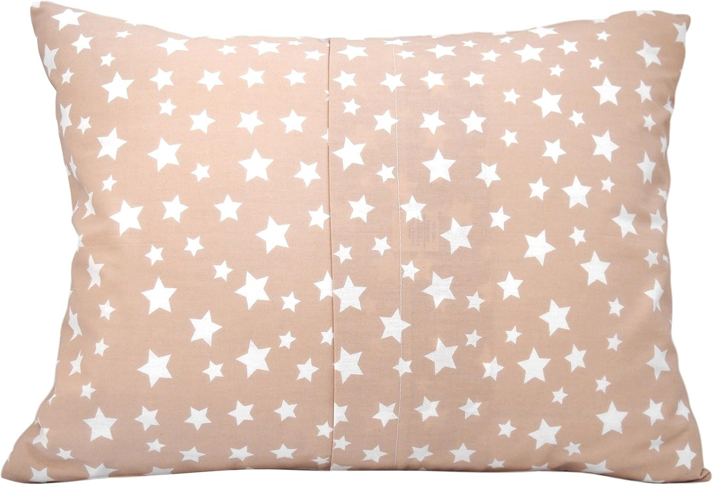 Toddler Pillow Cases 13 x 18 - Star Pillow Case Cover Travel Size, Cotton Toddler Pillowcase Star, Baby Cover Pillow Case, Star Pillowcase (Beige)