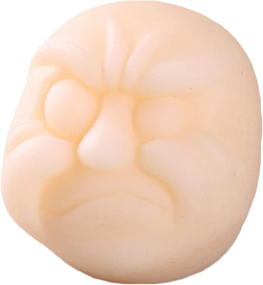Anxiety Stress Release Fun Toys,Emotion Balls Fidget Toys for Pressures Relief Kneading Toys for All Age,Kids and Adults,Weird Face Bizarre Squeeze Toys (White,Grudge)