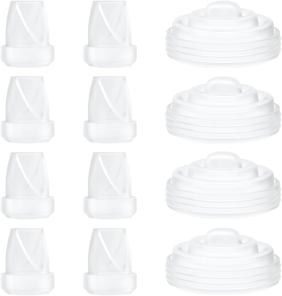 12PCS M5 Breast Pump Replacement Parts, 8pcs Silicone Duckbill Valve & 4pcs Silicone Diaphragm Compatible with Momcozy M5 Wearable Breastpump, Mom Cozy Breastfeeding Essential Accessories