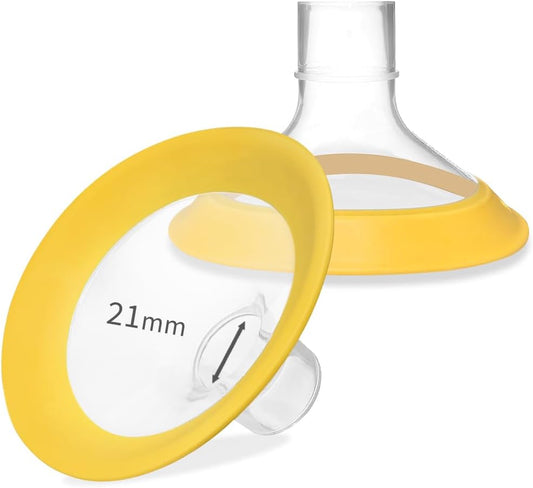 PumpMom-us 21mm Breast Shields Compatible with Medela Breast Pump Parts, Replace Flange Accessories for PersonalFit, Freestyle, Harmony, PersonalFit Flex Breast Shield