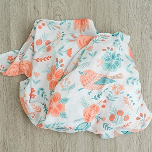 GRACED SOFT LUXURIES Muslin Swaddle 2 Pack Softest Floral Swaddle Blanket (Sunrise Bloom)
