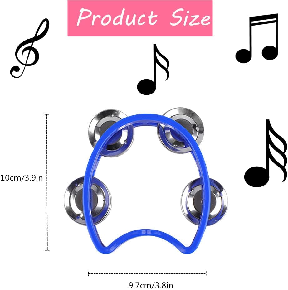 27 Pack Plastic Percussion Tambourine Hand Tambourine Bells, Mini Percussion Tambourines Bulk Hand Held Percussion Drum Musical Rhythm Instrument for Adults Kids Party Supplies(7 Colors)